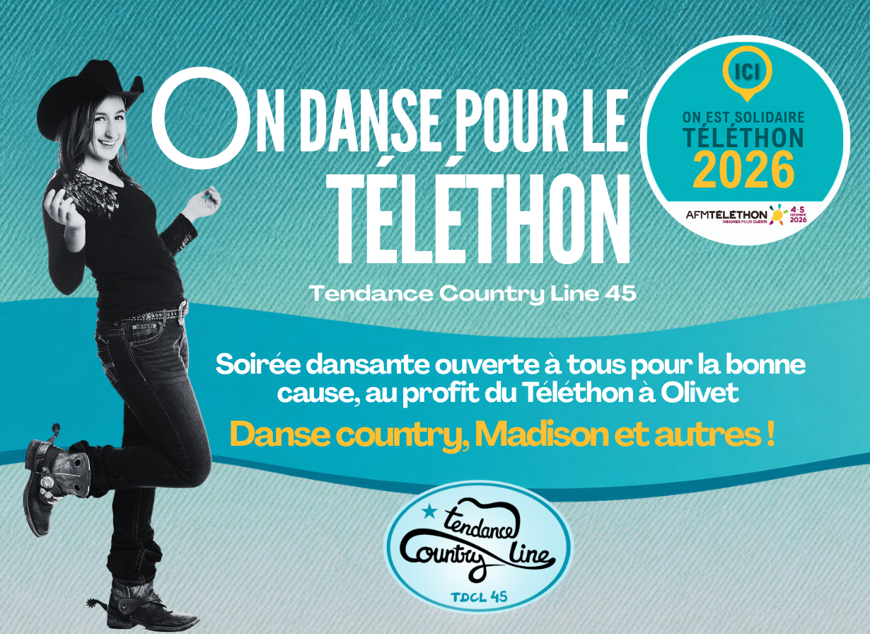 Grand Bal Country du Téléthon avec Tendance Country Line 45 à Olivet